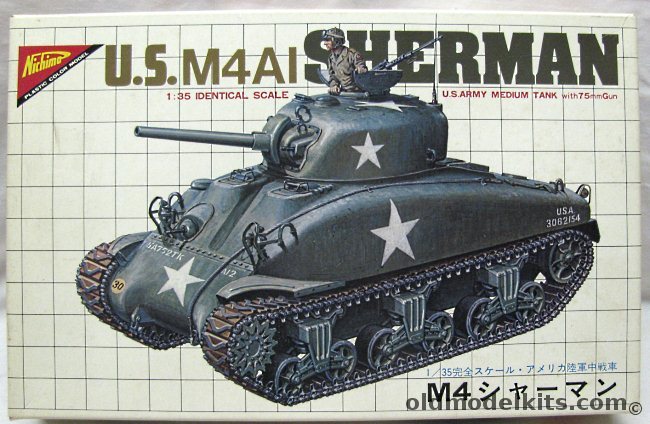 Nichimo 1/35 M4A1 Sherman Tank Motorized, SR-3503 plastic model kit